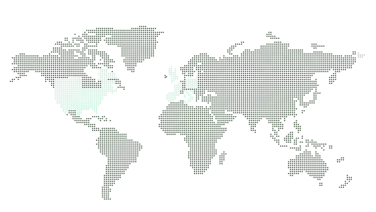 A map of the world with highlighted regions showing where Taskrabbit is active.